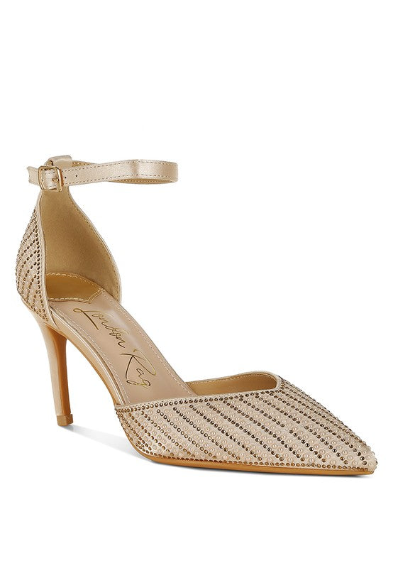 women's embellished sandals in gold, perfect for formal events