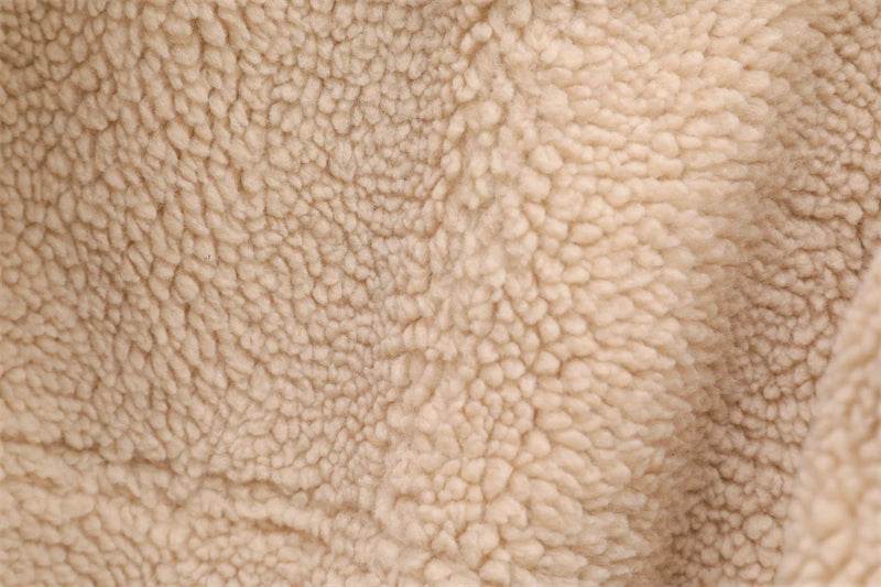women's faux shearling jacket in beige, perfect for chilly days