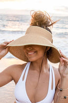 Women's Accessories - Hats Womens Foldable Wide Brim Bow Visor Hat