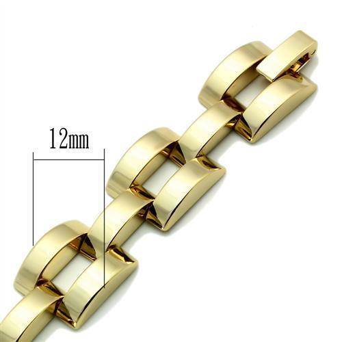 Women's gold brass bracelet with a stylish link design and a width of 12mm for elegant everyday wear