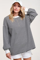 Women's Shirts Womens Green Striped Claire Top Long Sleeve