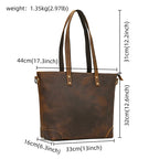 women's handbag tote in brown leather, perfect for daily use