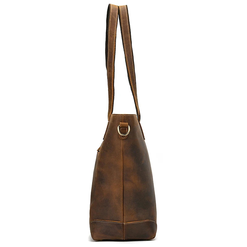 Women's handbag tote in brown leather for everyday use