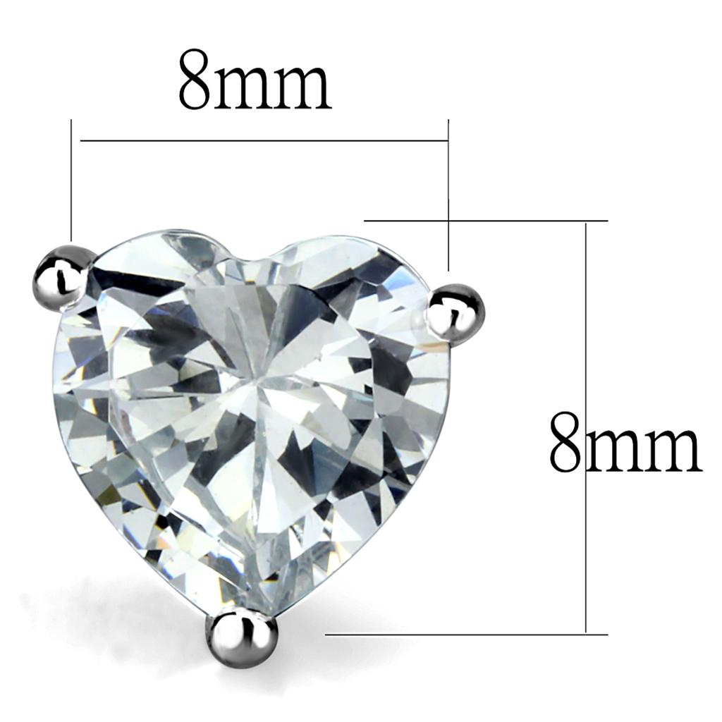 women's heart earrings, clear crystal, silver setting, perfect for special occasions