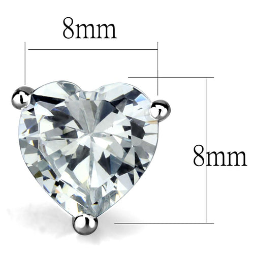 women's heart earrings, clear crystal, silver setting, perfect for special occasions