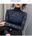 Women's Shirts Womens High-Neckline Lace Tops In Multiple Colors