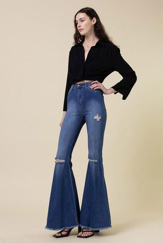 Women's Jeans Womens High Rise Flare Jeans Pants