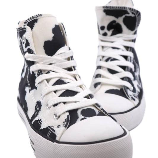 Women's Shoes - Sneakers Womens High Top Canvas Sneakers 8 Patterns