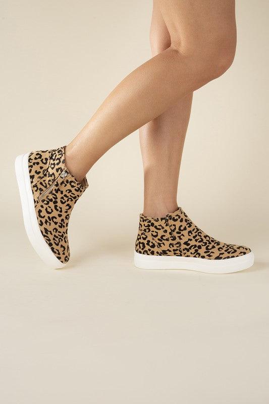 Womens leopard clearance high top sneakers