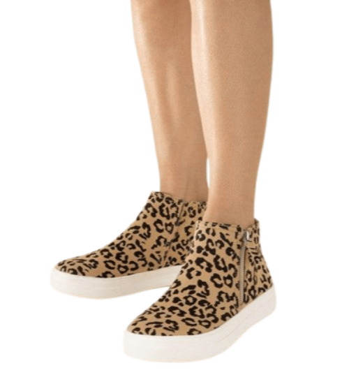 Women's Shoes - Sneakers Womens High Top Leopard Sneakers Shoes