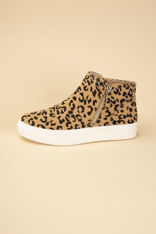 Women's Shoes - Sneakers Womens High Top Leopard Sneakers Shoes