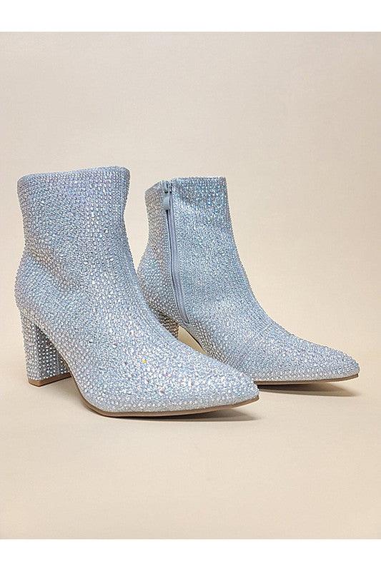 Women's Shoes - Boots Womens Iceberg Silver Rhinestone Boots