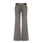 Women's gray flared jeans, durable cotton for casual outings