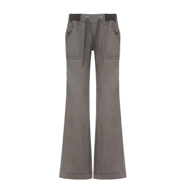 women's gray flared jeans with comfortable fabric for casual wear