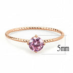 Women's jewelry rose gold ring with 5mm purple gemstone for special occasions