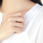 Women's jewelry rose gold ring with purple gemstone for elegant occasions