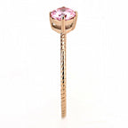 Women's jewelry rose gold ring with pink gemstone, elegant design