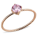 Women's jewelry rose gold ring with pink gemstone for elegant style