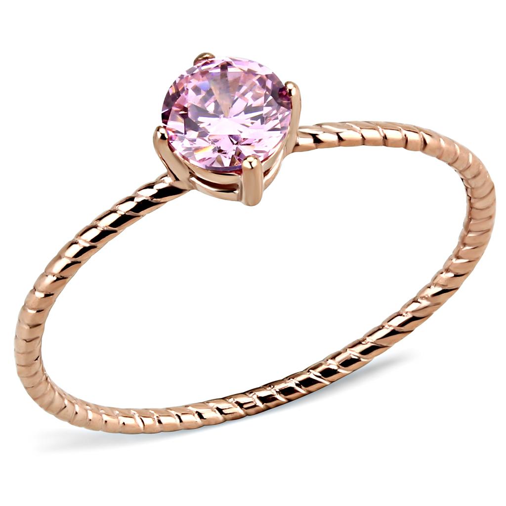 Women's jewelry rose gold ring with pink gemstone for elegant style