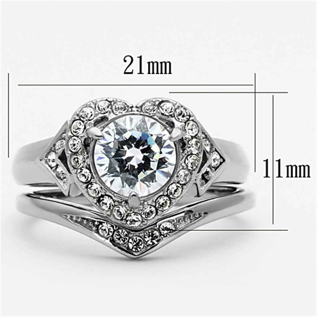 Women's silver heart-shaped ring with sparkling stones, elegant jewelry