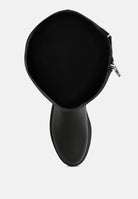 London Rag International women's knee high boots in black showing the interior view