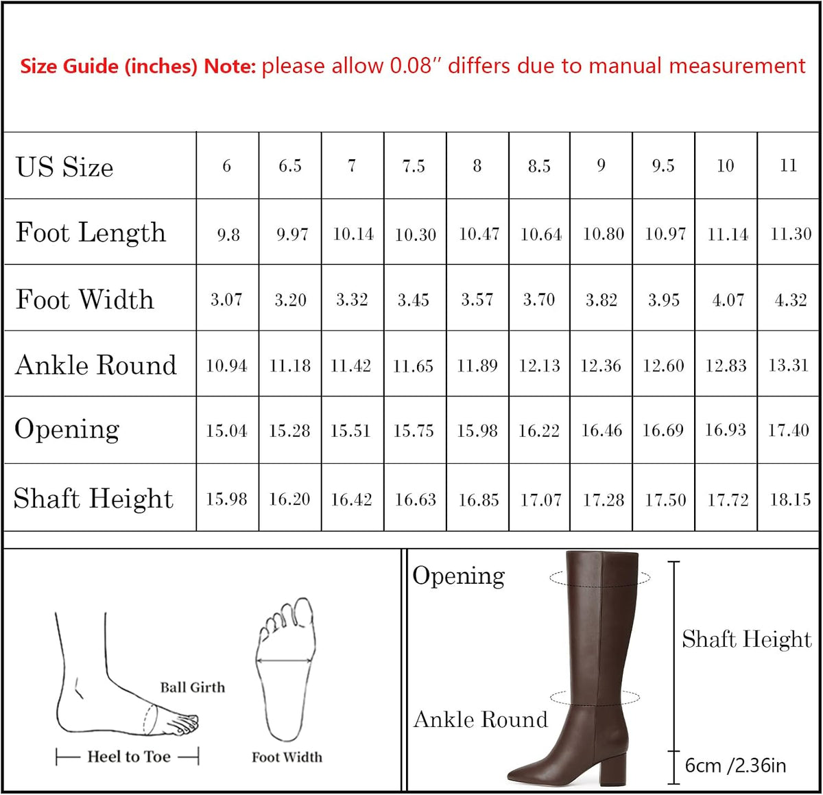 Womens Knee High Boots Chunky Low Heel Pointed Toe Tall Long Boots – opposite side view