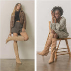 Womens Knee High Fall Boots 2026 Suede Tall Boots Party Dress Zip – opposite side view
