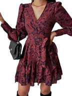 women's long sleeve summer dress in floral print, perfect for casual outings