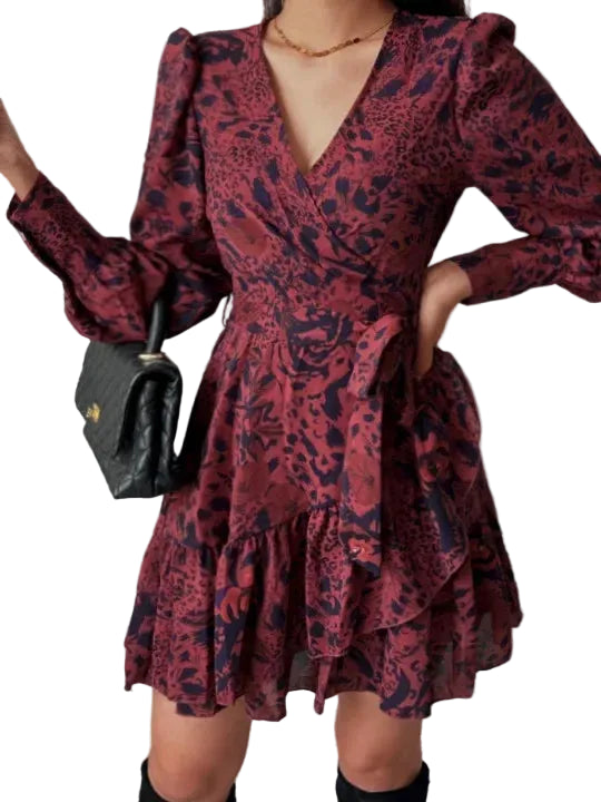 women's long sleeve summer dress in floral print, perfect for casual outings