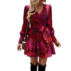 Women's long sleeve summer dress, floral pattern, lightweight for warm weather