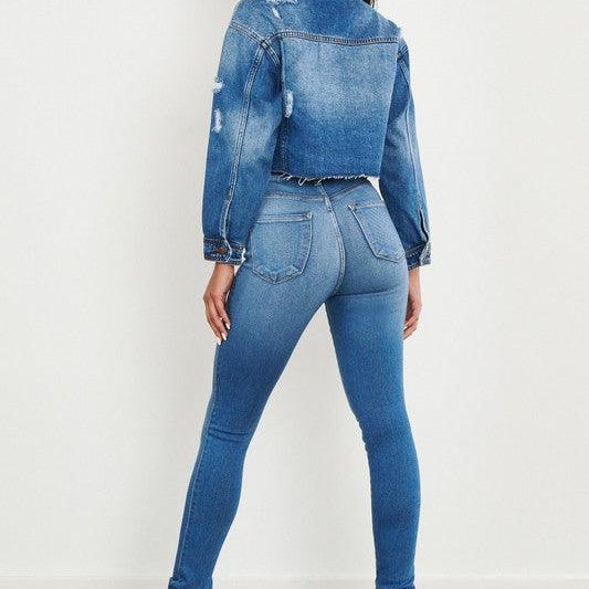 Women's Jeans Womens Medium Stone Blue Skinny Jeans