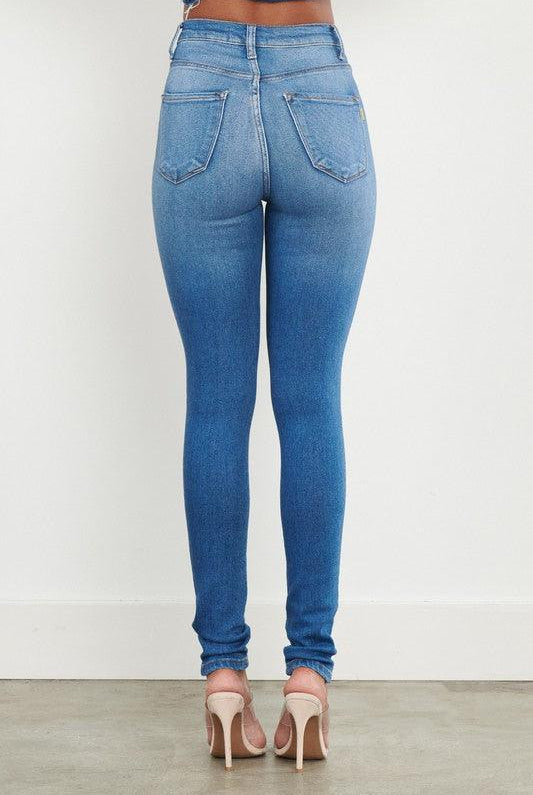 Women's Jeans Womens Medium Stone Blue Skinny Jeans