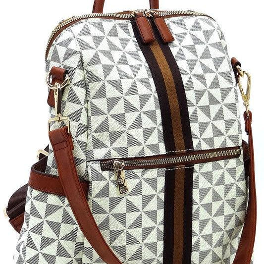 Wallets, Handbags & Accessories Womens Monogram Striped Convertible Backpack