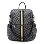 Womens Monogram Striped Convertible Backpack - VacationGrabs