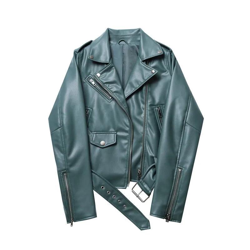 Women's Coats & Jackets Womens Motorcycle Jackets Pu Leather Detachable Belt