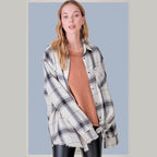 Womens Navy Blue Celine Shirt - VacationGrabs