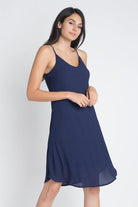 Women's Dresses Womens Navy Blue Sleeveless Flowy Dress Spaghetti Straps