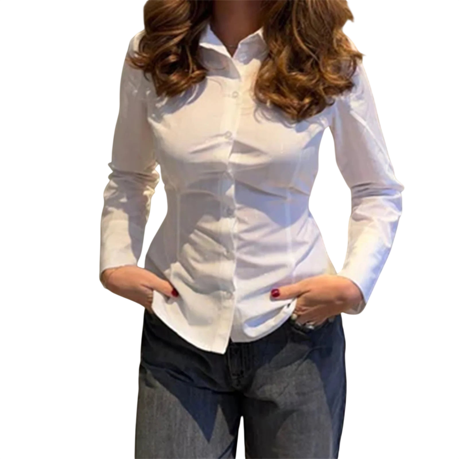 Vacation-Ready Womens Button Down Shirt with Stripes