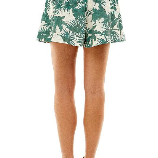 Women's Shorts Womens Palm Leaf Print Shorts