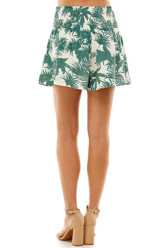 Women's Shorts Womens Palm Leaf Print Shorts