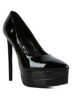 women's patent high heel sandals in sleek black, perfect for formal events
