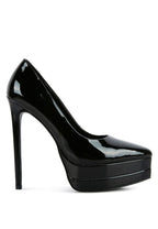 Rag Company women's patent high heel sandals in glossy black