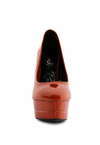 women's patent high heel sandals in orange for stylish occasions