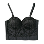 Crop top orné de perles pour femme, style tendance