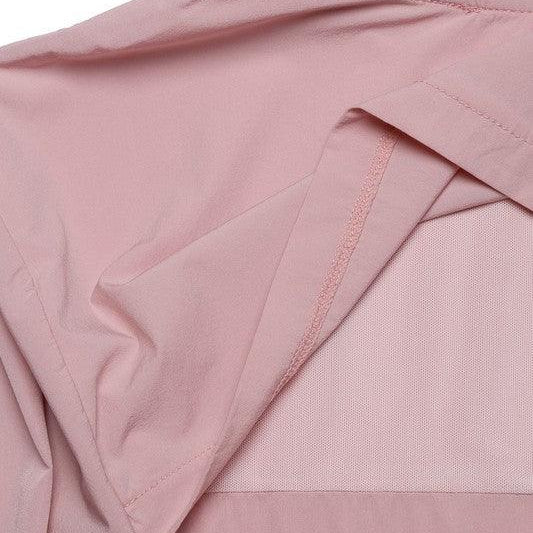 Women's Coats & Jackets Womens Pink Cropped Hooded Windbreaker