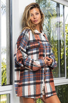 Women's Shirts Womens Plaid Textured Shirts with Big Checkered Point