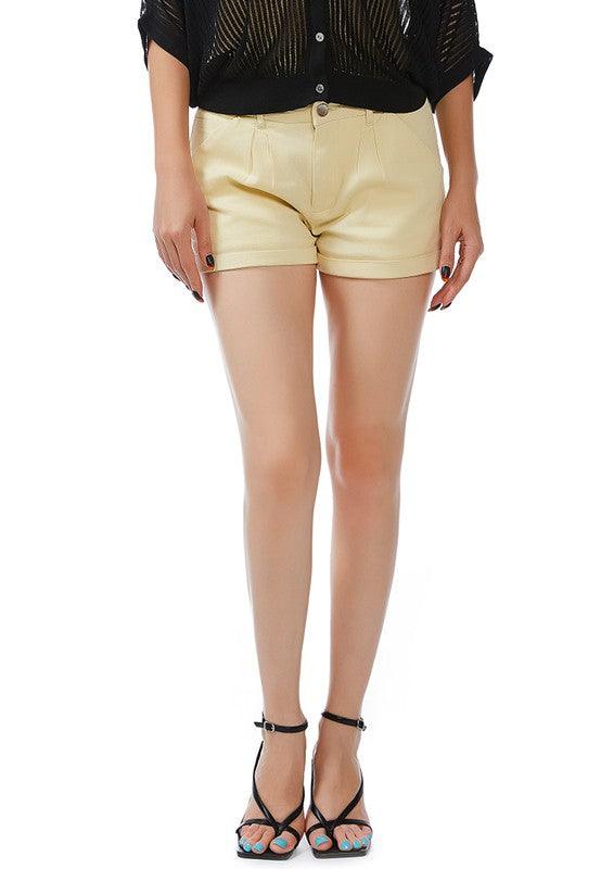 Women's Shorts Womens Pleated Flap Pocket Shorts