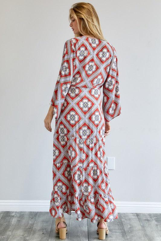 Women's Dresses Womens Printed Long Sleeve Loose Kimono