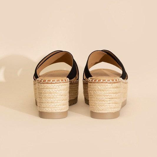 Women's Shoes - Sandals Womens Raffia Platform Slides