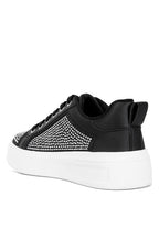 Women's rhinestone sneakers in black, stylish for casual outings